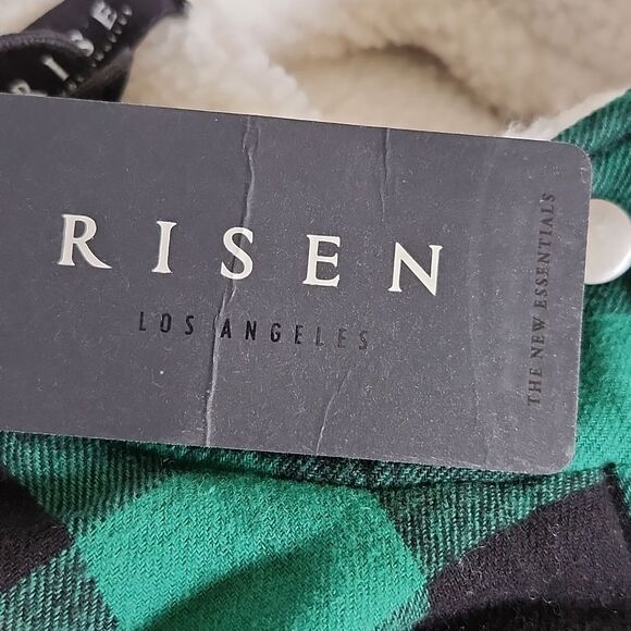 Risen NWT green & black buffalo check vest w sherpa lining - Picture 7 of 8